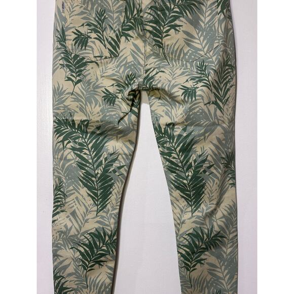 Parker Smith Palm Springs Green Leaf Print Ava Crop Skinny Jeans Size 30 EUC - Picture 10 of 14